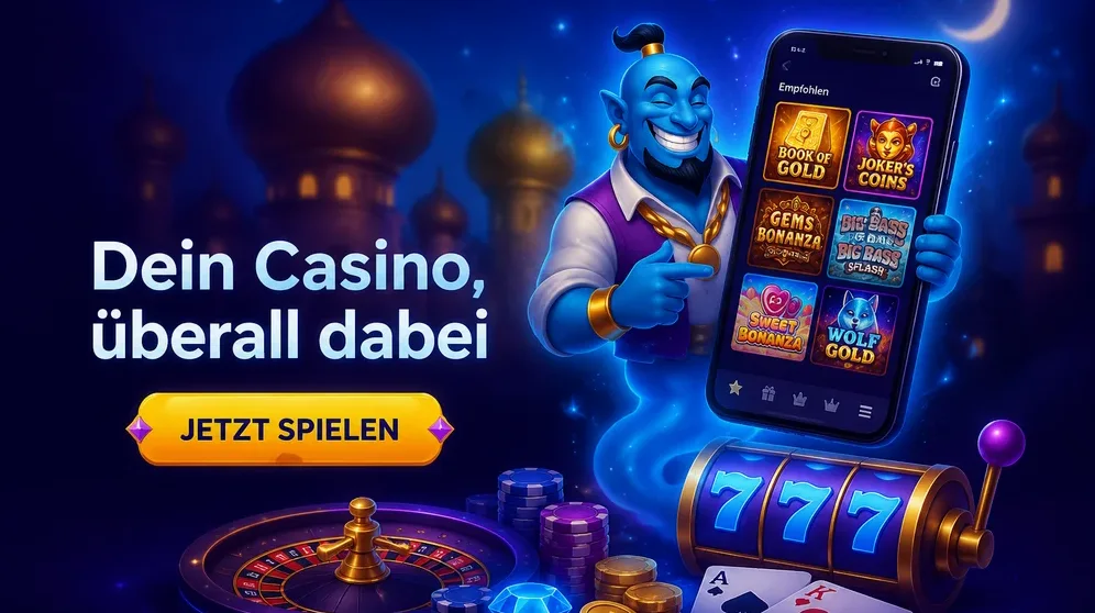 Smartphone mit Casino-Spielen in der Hand